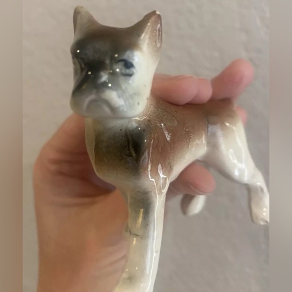 Vintage Japan STANDING BOXER DOG Porcelain Figurine - Picture 4 of 4